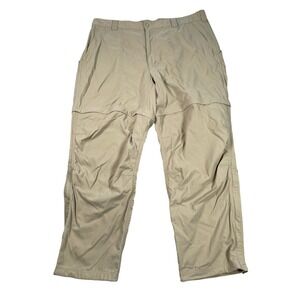 LL Bean Pants Mens 42x30 Tan Khaki Convertible to Shorts Nylon Hiking Outdoor